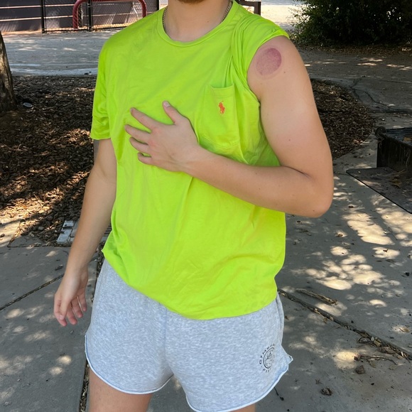 POLO RALPH LAUREN MEN CLASSIC FIT CREW NECK CHEST POCKET T SHIRT GREEN LIME PONY - Picture 10 of 16